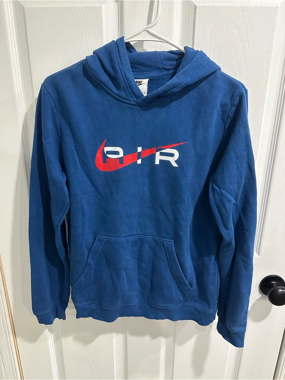 Nike Blue Crewneck Hoodie with Red Swoosh AIR Logo Youth XL